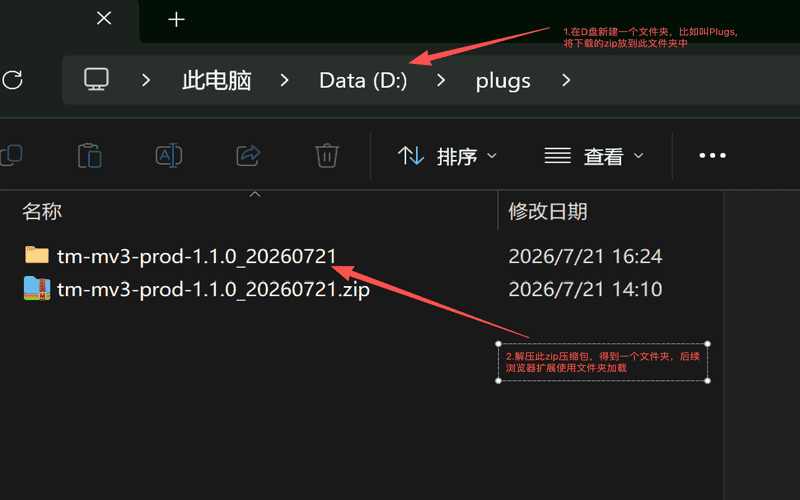 浏览器标签大师安装第1步：下载并解压安装包 - Windows Edge 截图
